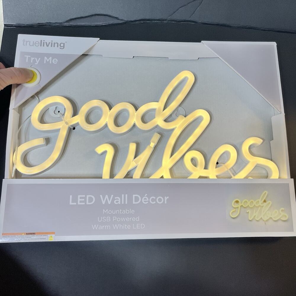 Trueliving Novelty Good Vibes LED Mountable Wall Decor